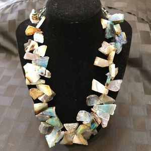 Artfully done stone necklace blue toned